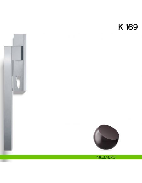 Maniglione per alzante scorrevole K 169 Valli collezione Fusital con placca yale nikelnero