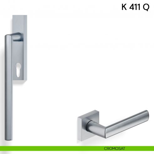 Maniglione per alzante scorrevole K 411 Q Valli collezione Lab con placca yale cromosat