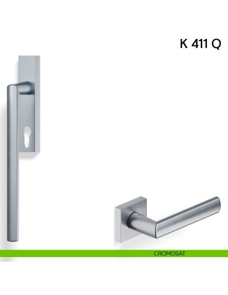 Maniglione per alzante scorrevole K 411 Q Valli collezione Lab con placca yale cromosat
