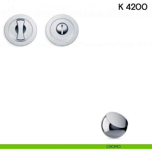 Maniglia per porta scorrevole K 4200 Valli collezione Lab nottolino e serratura cromo