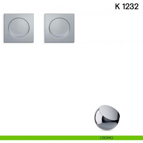 Maniglia per porta scorrevole K 1232 Valli collezione Fusital senza serratura cromo