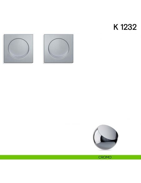 Maniglia per porta scorrevole K 1232 Valli collezione Fusital senza serratura cromo