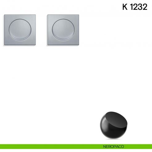 Maniglia per porta scorrevole K 1232 Valli collezione Fusital senza serratura neropaco