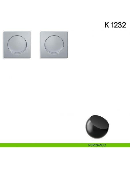 Maniglia per porta scorrevole K 1232 Valli collezione Fusital senza serratura neropaco