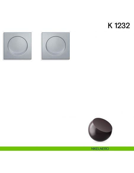 Maniglia per porta scorrevole K 1232 Valli collezione Fusital senza serratura nikelnero