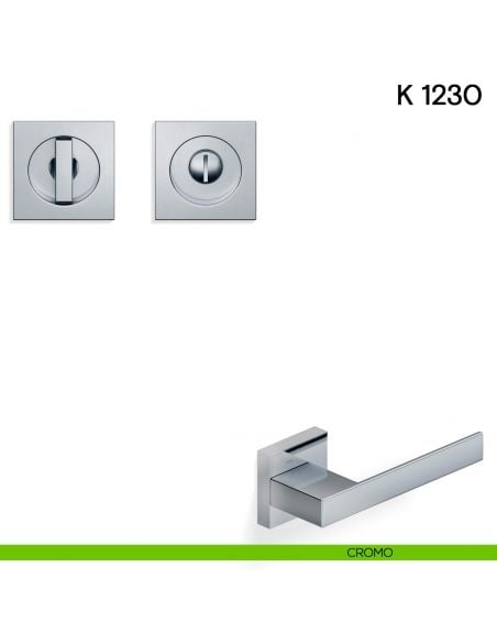 Maniglia per porta scorrevole K 1230 Valli collezione Fusital nottolino e serratura cromo