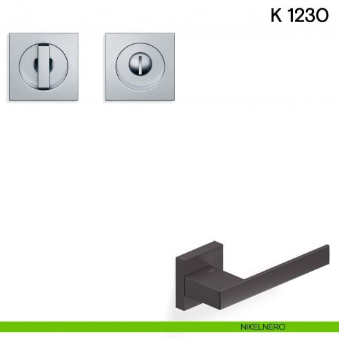 Maniglia per porta scorrevole K 1230 Valli collezione Fusital nottolino e serratura nikelnero