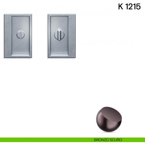 Maniglia per porta scorrevole K 1215 Valli collezione Lab nottolino e serratura bronzo scuro