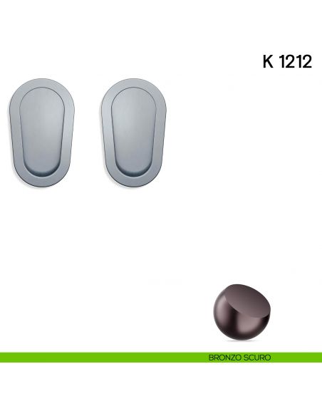 Maniglia per porta scorrevole K 1212 Valli collezione Lab senza serratura bronzo scuro