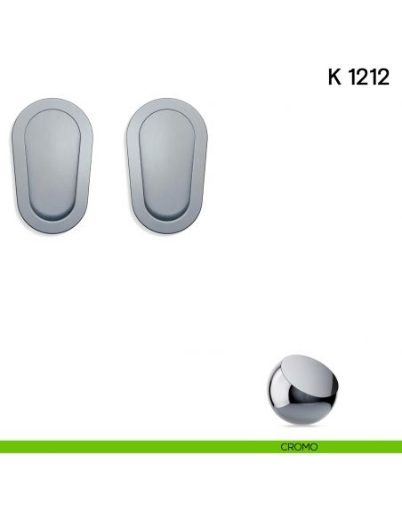 Maniglia per porta scorrevole K 1212 Valli collezione Lab senza serratura cromo