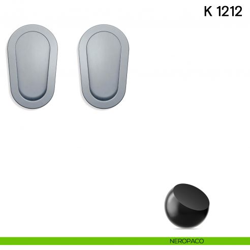 Maniglia per porta scorrevole K 1212 Valli collezione Lab senza serratura neropaco