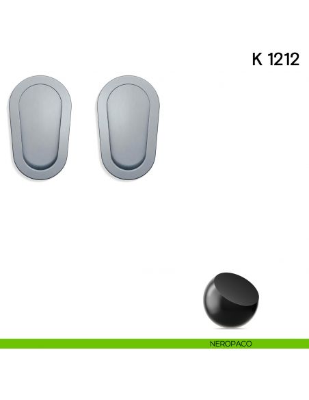 Maniglia per porta scorrevole K 1212 Valli collezione Lab senza serratura neropaco