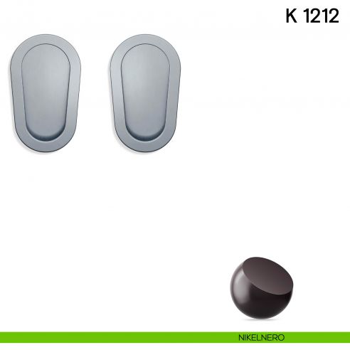 Maniglia per porta scorrevole K 1212 Valli collezione Lab senza serratura nikelnero