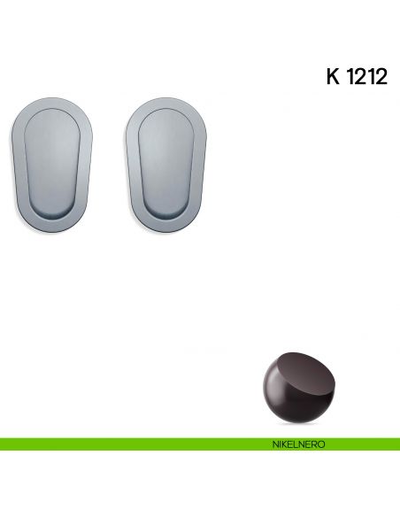 Maniglia per porta scorrevole K 1212 Valli collezione Lab senza serratura nikelnero