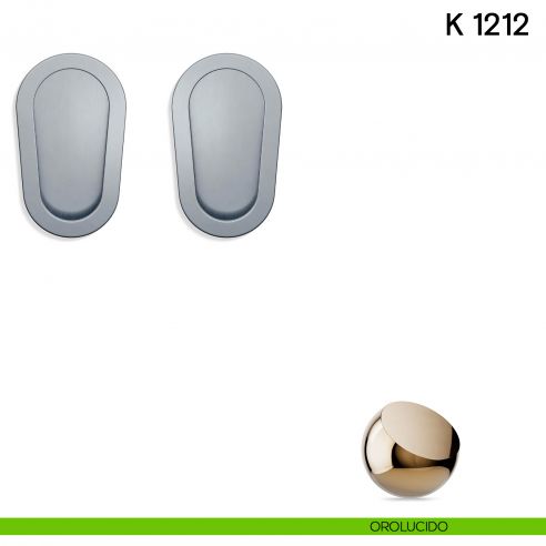 Maniglia per porta scorrevole K 1212 Valli collezione Lab senza serratura orolucido