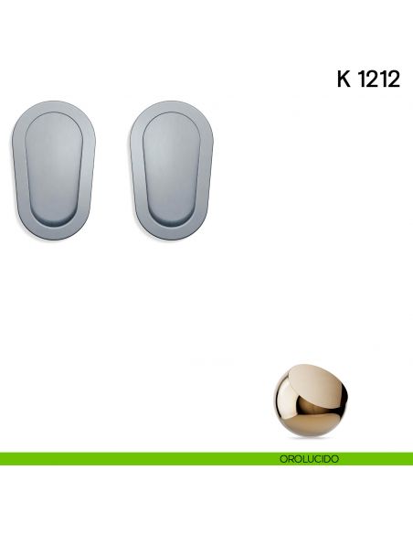 Maniglia per porta scorrevole K 1212 Valli collezione Lab senza serratura orolucido