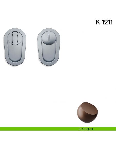 Maniglia per porta scorrevole K 1211 Valli collezione Lab nottolino e serratura bronzsat