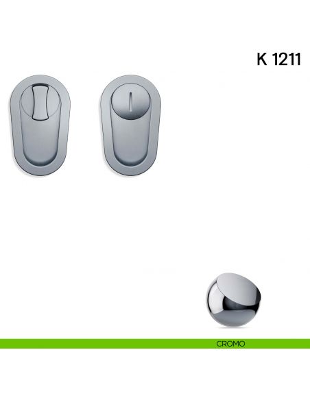 Maniglia per porta scorrevole K 1211 Valli collezione Lab nottolino e serratura cromo