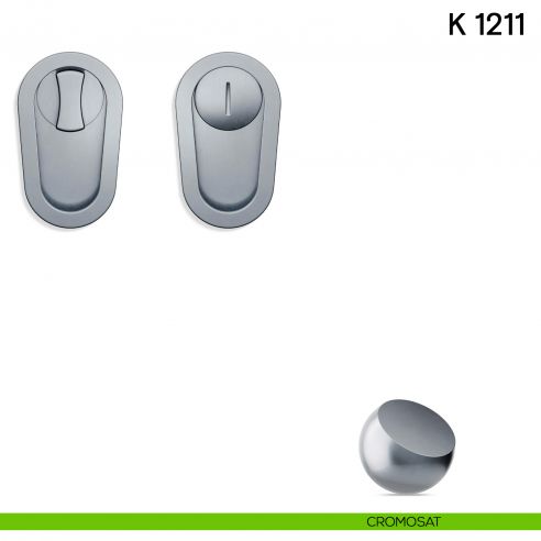 Maniglia per porta scorrevole K 1211 Valli collezione Lab nottolino e serratura cromosat