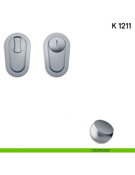 Maniglia per porta scorrevole K 1211 Valli collezione Lab nottolino e serratura cromosat
