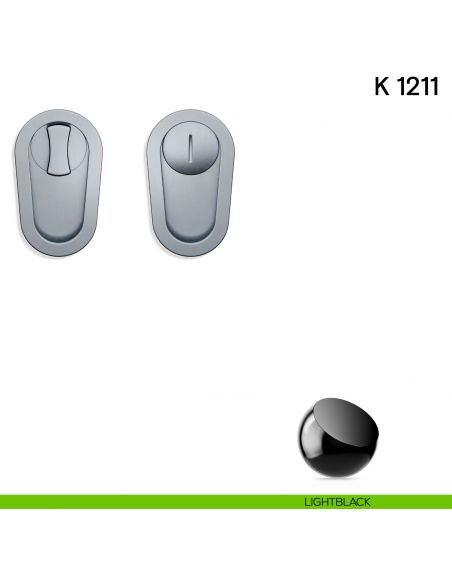 Maniglia per porta scorrevole K 1211 Valli collezione Lab nottolino e serratura light black