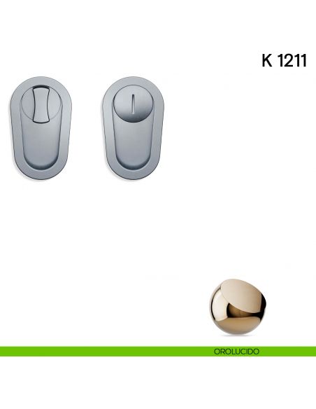 Maniglia per porta scorrevole K 1211 Valli collezione Lab nottolino e serratura orolucido