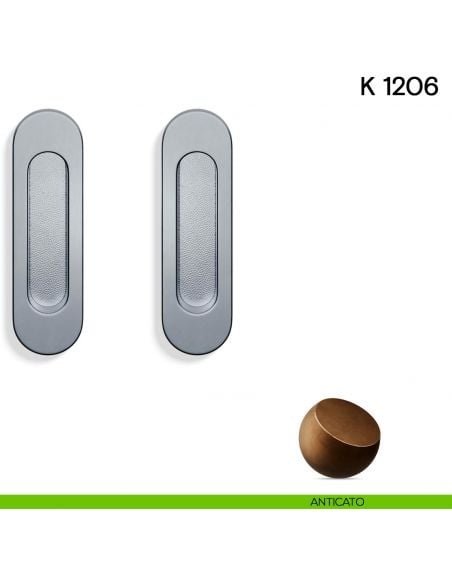 Maniglia per porta scorrevole K 1206 Valli collezione Lab senza foro chiave anticato