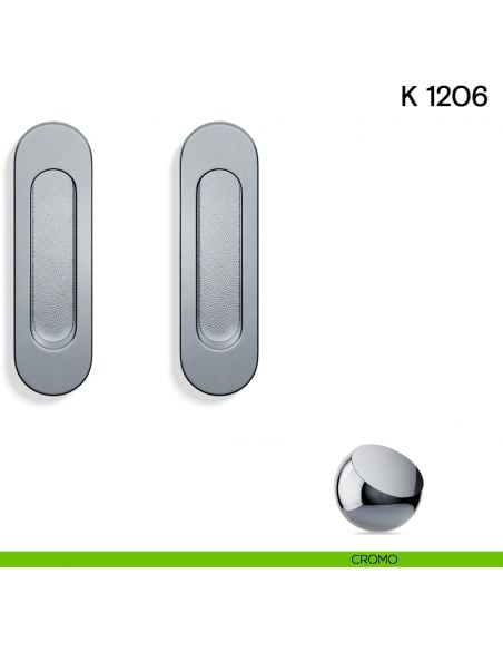 Maniglia per porta scorrevole K 1206 Valli collezione Lab senza foro chiave cromo