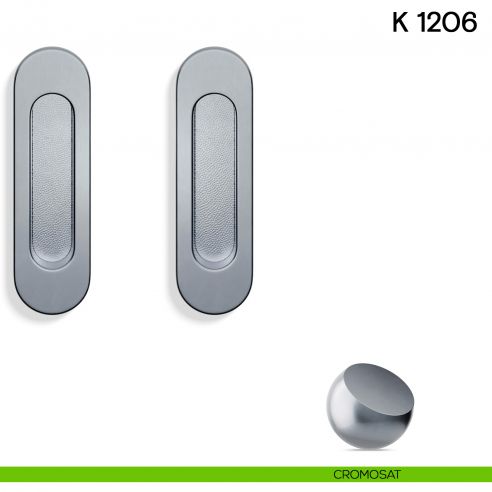 Maniglia per porta scorrevole K 1206 Valli collezione Lab senza foro chiave cromosat
