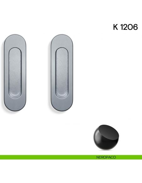 Maniglia per porta scorrevole K 1206 Valli collezione Lab senza foro chiave neropaco