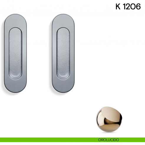 Maniglia per porta scorrevole K 1206 Valli collezione Lab senza foro chiave orolucido