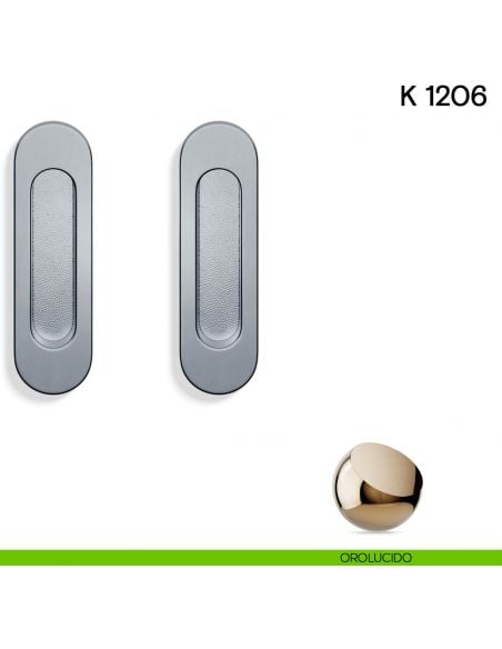 Maniglia per porta scorrevole K 1206 Valli collezione Lab senza foro chiave orolucido