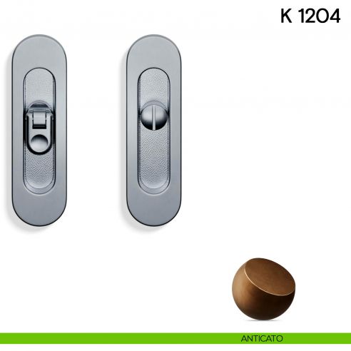 Maniglia per porta scorrevole K 1204 Valli collezione Lab nottolino e serratura anticato