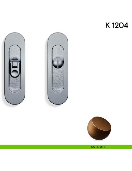 Maniglia per porta scorrevole K 1204 Valli collezione Lab nottolino e serratura anticato
