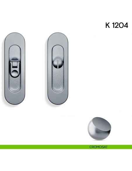 Maniglia per porta scorrevole K 1204 Valli collezione Lab nottolino e serratura cromosat