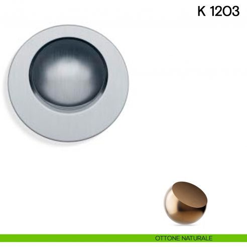Maniglia di trascinamento per porta scorrevole K 1203 Valli collezione Lab ottone naturale