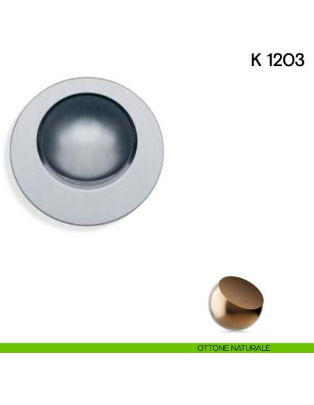 Maniglia di trascinamento per porta scorrevole K 1203 Valli collezione Lab ottone naturale