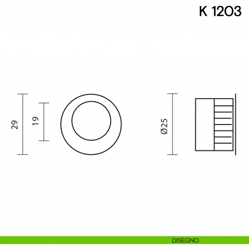 Maniglia di trascinamento per porta scorrevole K 1203 Valli collezione Lab disegno