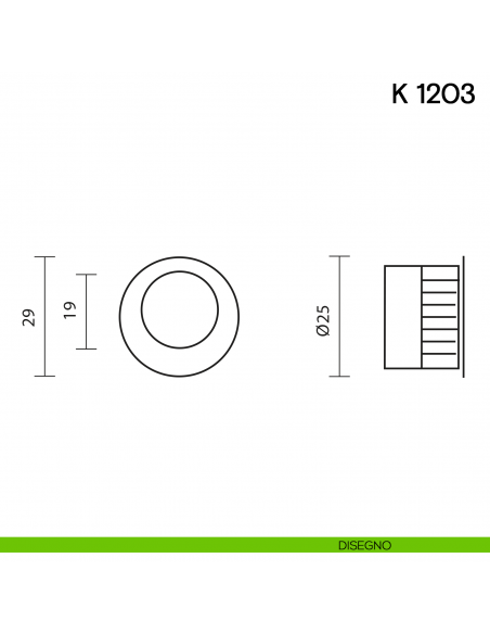 Maniglia di trascinamento per porta scorrevole K 1203 Valli collezione Lab disegno
