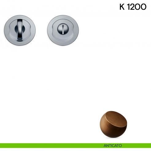 Maniglia per porta scorrevole K 1200 Valli collezione Lab nottolino e serratura anticato