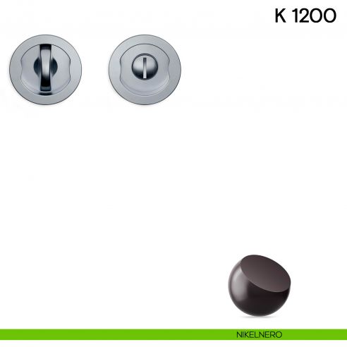 Maniglia per porta scorrevole K 1200 Valli collezione Lab nottolino e serratura nikelnero