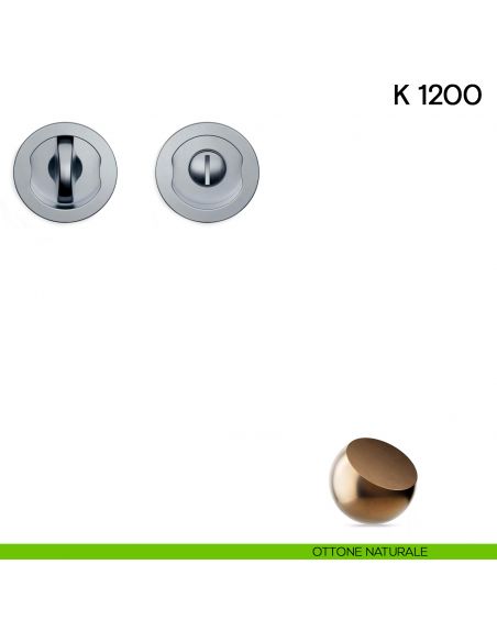 Maniglia per porta scorrevole K 1200 Valli collezione Lab nottolino e serratura ottone naturale