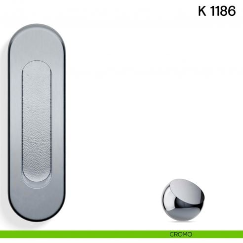 Maniglia per porta scorrevole K 1186 SFC Valli collezione Lab senza foro chiave cromo