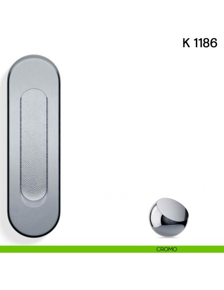 Maniglia per porta scorrevole K 1186 SFC Valli collezione Lab senza foro chiave cromo