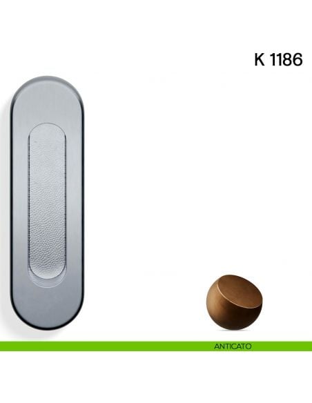 Maniglia per porta scorrevole K 1186 SFC Valli collezione Lab senza foro chiave anticato