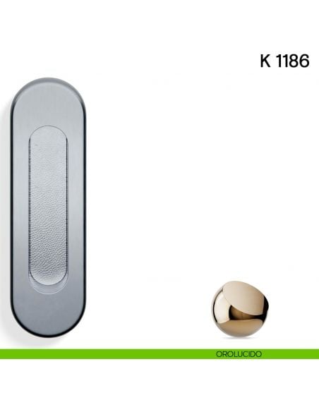 Maniglia per porta scorrevole K 1186 SFC Valli collezione Lab senza foro chiave orolucido