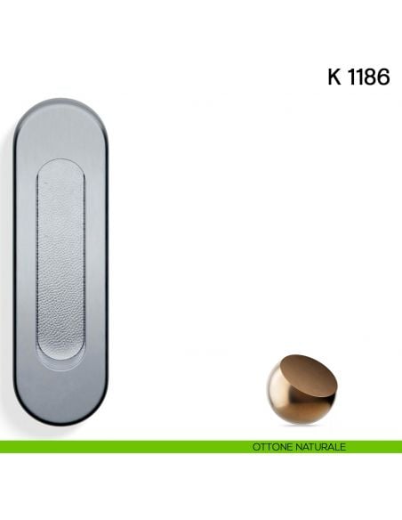 Maniglia per porta scorrevole K 1186 SFC Valli collezione Lab senza foro chiave ottone naturale