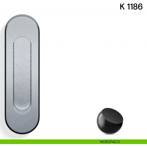 Maniglia per porta scorrevole K 1186 SFC Valli collezione Lab senza foro chiave neropaco