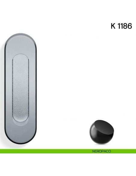 Maniglia per porta scorrevole K 1186 SFC Valli collezione Lab senza foro chiave neropaco