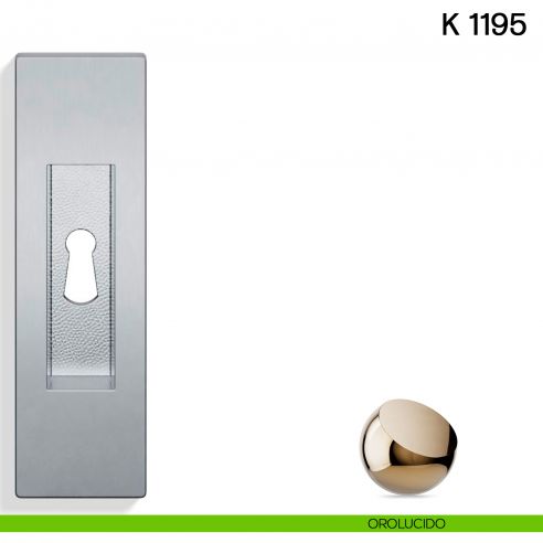 Maniglia per porta scorrevole K 1195 Valli collezione Lab con foro chiave orolucido